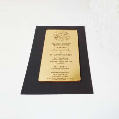 Gold Mirror Wedding Invitations Acrylic